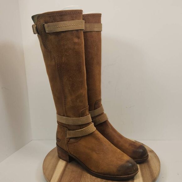 UGG Australia Darcie Distressed Women's Riding Boot Size 9 Brown - Picture 4 of 12